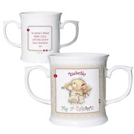 Personalised Forever Friends My 1st Christmas Double Handled Mug